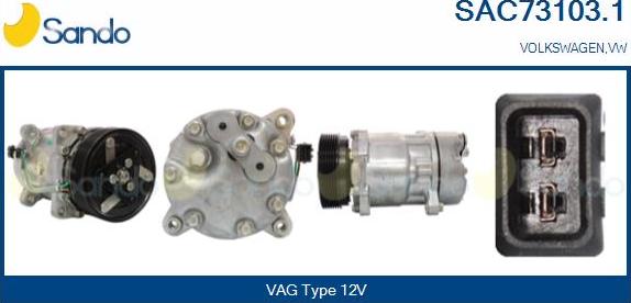 Sando SAC73103.1 - Compressor, air conditioning autospares.lv