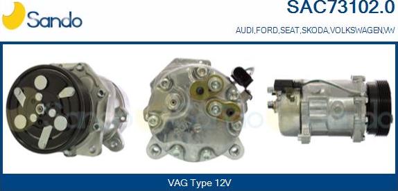 Sando SAC73102.0 - Compressor, air conditioning autospares.lv