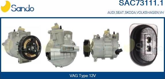 Sando SAC73111.1 - Compressor, air conditioning autospares.lv