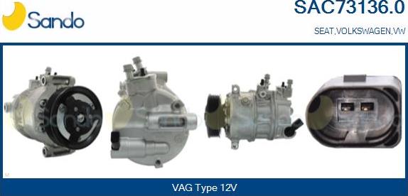 Sando SAC73136.0 - Compressor, air conditioning autospares.lv
