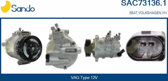 Sando SAC73136.1 - Compressor, air conditioning autospares.lv