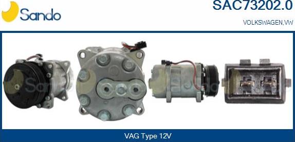 Sando SAC73202.0 - Compressor, air conditioning autospares.lv