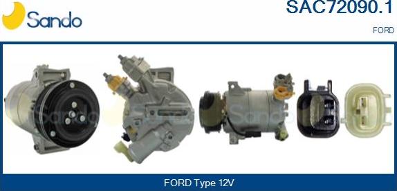 Sando SAC72090.1 - Compressor, air conditioning autospares.lv