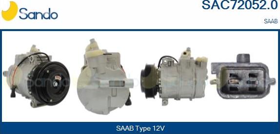 Sando SAC72052.0 - Compressor, air conditioning autospares.lv