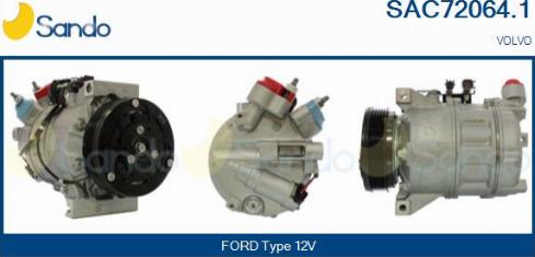 Sando SAC72064.1 - Compressor, air conditioning autospares.lv