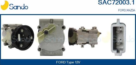 Sando SAC72003.1 - Compressor, air conditioning autospares.lv