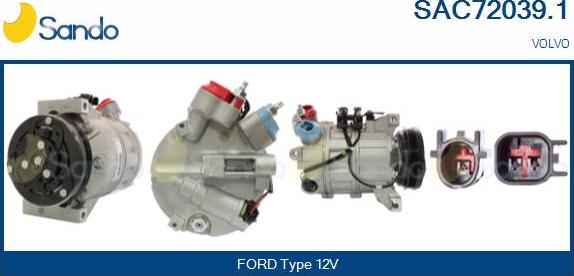 Sando SAC72039.1 - Compressor, air conditioning autospares.lv