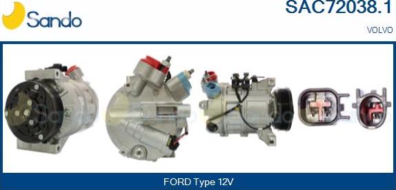 Sando SAC72038.1 - Compressor, air conditioning autospares.lv