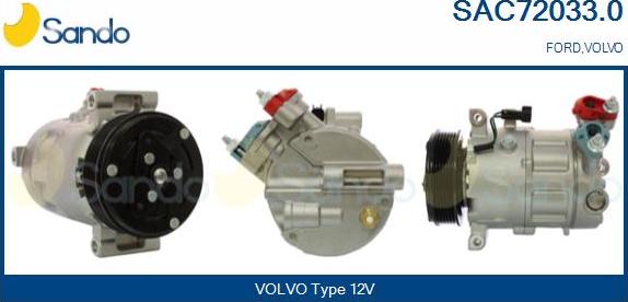 Sando SAC72033.0 - Compressor, air conditioning autospares.lv