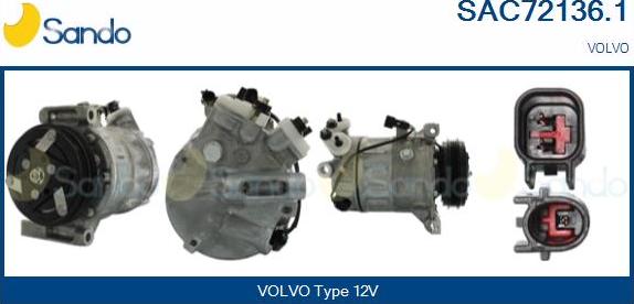 Sando SAC72136.1 - Compressor, air conditioning autospares.lv