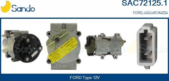 Sando SAC72125.1 - Compressor, air conditioning autospares.lv