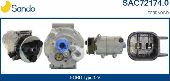 Sando SAC72174.0 - Compressor, air conditioning autospares.lv