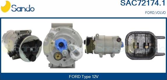 Sando SAC72174.1 - Compressor, air conditioning autospares.lv