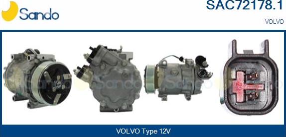 Sando SAC72178.1 - Compressor, air conditioning autospares.lv