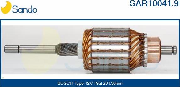 Sando SAR10041.9 - Armature, starter autospares.lv