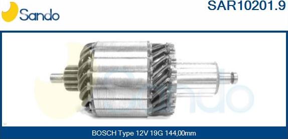 Sando SAR10201.9 - Armature, starter autospares.lv