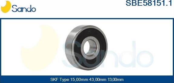 Sando SBE58151.1 - Bearing autospares.lv