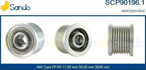 Sando SCP90196.1 - Pulley, alternator, freewheel clutch autospares.lv