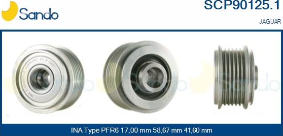 Sando SCP90125.1 - Pulley, alternator, freewheel clutch autospares.lv