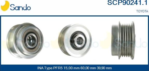 Sando SCP90241.1 - Pulley, alternator, freewheel clutch autospares.lv