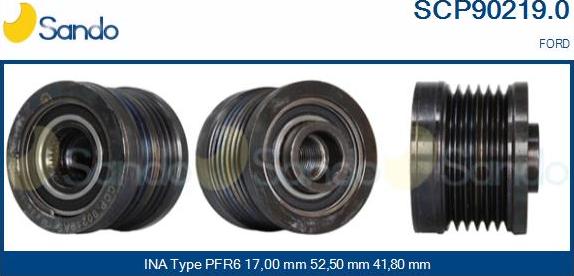 Sando SCP90219.0 - Pulley, alternator, freewheel clutch autospares.lv