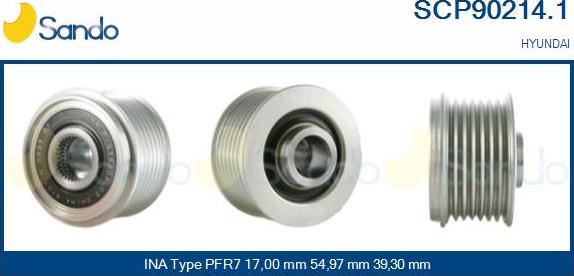 Sando SCP90214.1 - Pulley, alternator, freewheel clutch autospares.lv