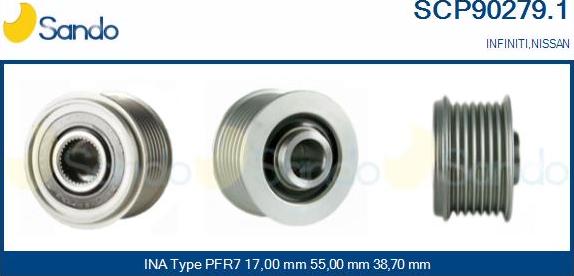 Sando SCP90279.1 - Pulley, alternator, freewheel clutch autospares.lv