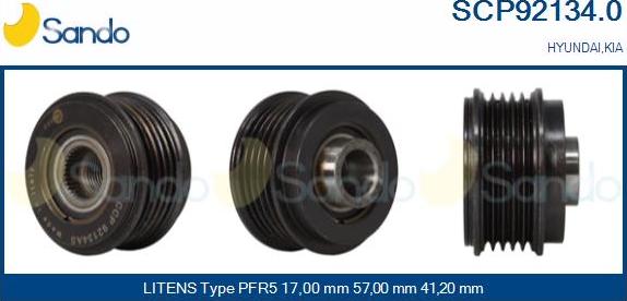 Sando SCP92134.0 - Pulley, alternator, freewheel clutch autospares.lv