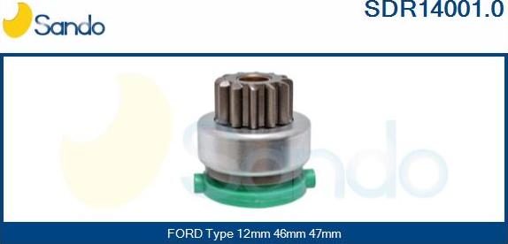 Sando SDR14001.0 - Pinion, bendix, starter autospares.lv