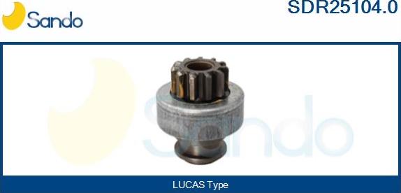 Sando SDR25104.0 - Pinion, bendix, starter autospares.lv