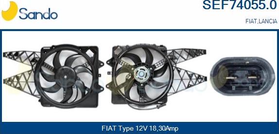 Sando SEF74055.0 - Electric Motor, radiator fan autospares.lv