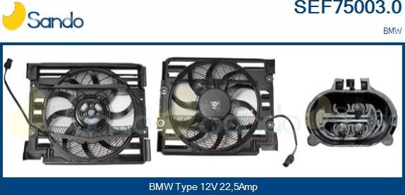 Sando SEF75003.0 - Electric Motor, radiator fan autospares.lv