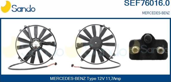 Sando SEF76016.0 - Electric Motor, radiator fan autospares.lv