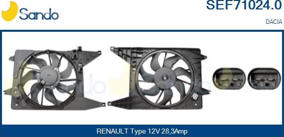 Sando SEF71024.0 - Electric Motor, radiator fan autospares.lv