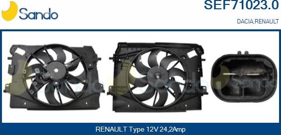 Sando SEF71023.0 - Electric Motor, radiator fan autospares.lv