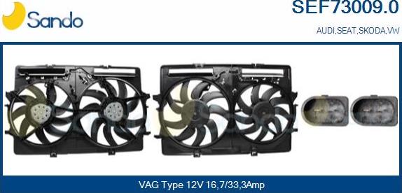 Sando SEF73009.0 - Electric Motor, radiator fan autospares.lv