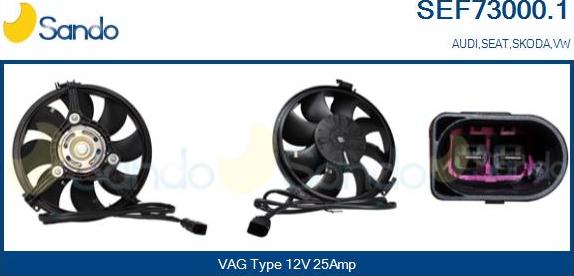 Sando SEF73000.1 - Electric Motor, radiator fan autospares.lv