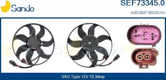 Sando SEF73345.0 - Fan, radiator autospares.lv