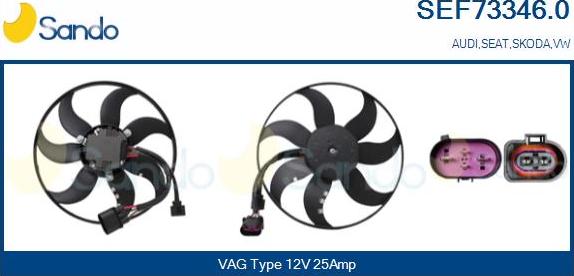 Sando SEF73346.0 - Fan, radiator autospares.lv