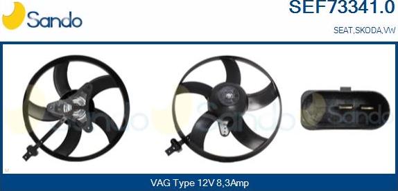Sando SEF73341.0 - Fan, radiator autospares.lv