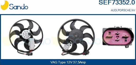 Sando SEF73352.0 - Fan, radiator autospares.lv