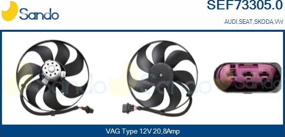 Sando SEF73305.0 - Fan, radiator autospares.lv