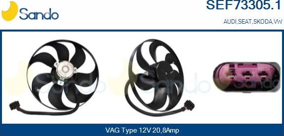 Sando SEF73305.1 - Fan, radiator autospares.lv