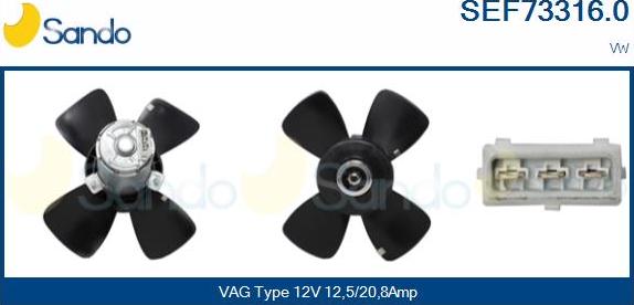 Sando SEF73316.0 - Fan, radiator autospares.lv