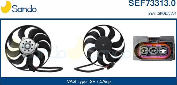 Sando SEF73313.0 - Fan, radiator autospares.lv
