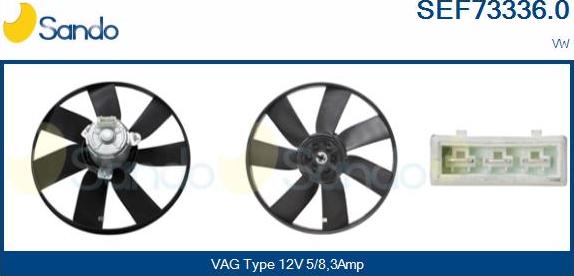 Sando SEF73336.0 - Fan, radiator autospares.lv