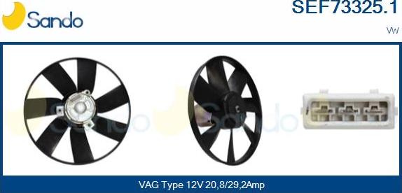 Sando SEF73325.1 - Fan, radiator autospares.lv