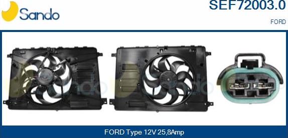 Sando SEF72003.0 - Electric Motor, radiator fan autospares.lv