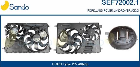 Sando SEF72002.1 - Electric Motor, radiator fan autospares.lv