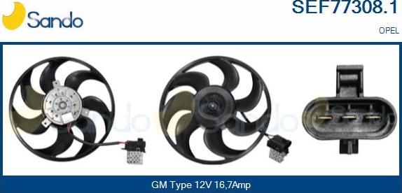 Sando SEF77308.1 - Fan, radiator autospares.lv